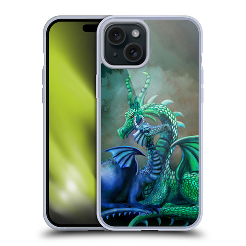 Rose Khan Dragons Green And Blue Soft Gel Case for Apple iPhone 15 Plus