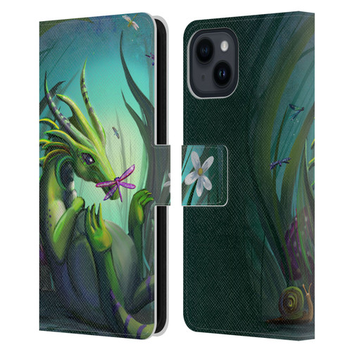 Rose Khan Dragons Baby Green Leather Book Wallet Case Cover For Apple iPhone 15