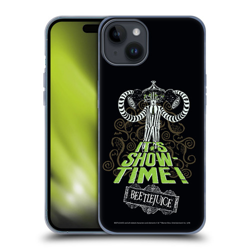 Beetlejuice Graphics Show Time Soft Gel Case for Apple iPhone 15 Plus