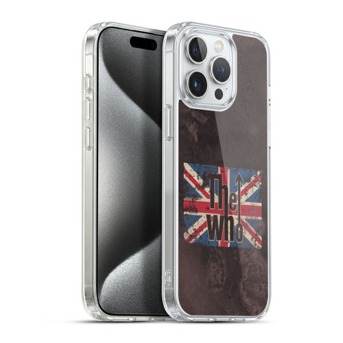 The Who Band Art Union Jack Distressed Look Soft Gel Case for Apple iPhone 15 Pro Max