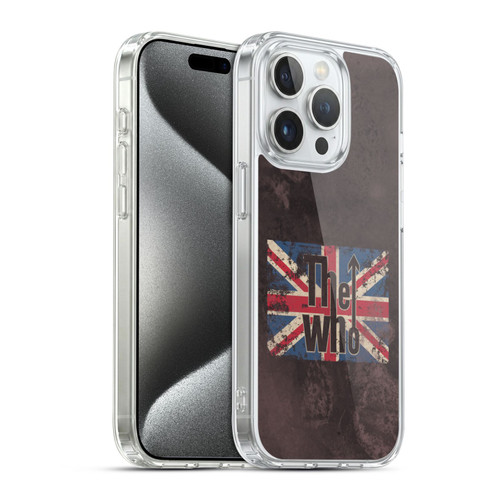 The Who Band Art Union Jack Distressed Look Soft Gel Case for Apple iPhone 15 Pro