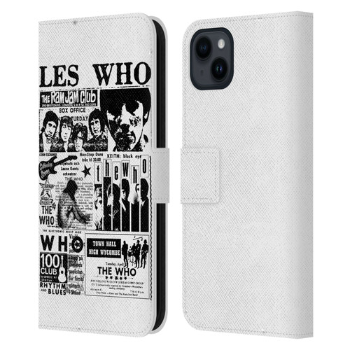 The Who Band Art Les Who Leather Book Wallet Case Cover For Apple iPhone 15 Plus