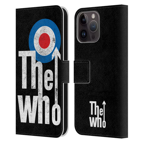 The Who Band Art Classic Target Logo Leather Book Wallet Case Cover For Apple iPhone 15 Pro Max