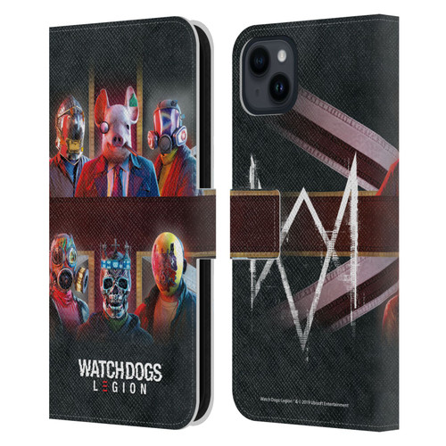 Watch Dogs Legion Artworks Flag Leather Book Wallet Case Cover For Apple iPhone 15 Plus