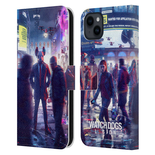 Watch Dogs Legion Artworks Winston City Leather Book Wallet Case Cover For Apple iPhone 15 Plus