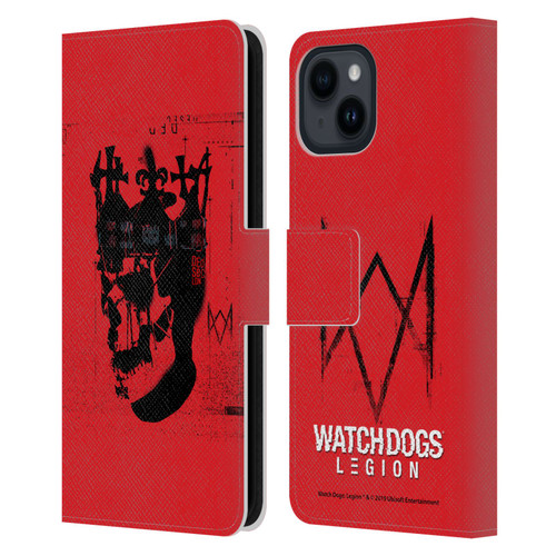 Watch Dogs Legion Street Art Ded Sec Skull Leather Book Wallet Case Cover For Apple iPhone 15