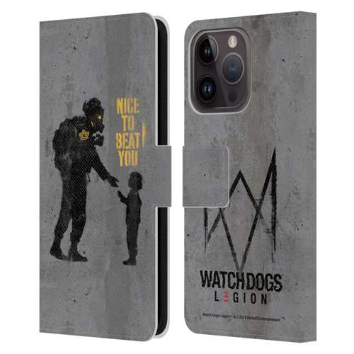 Watch Dogs Legion Street Art Nice To Beat You Leather Book Wallet Case Cover For Apple iPhone 15 Pro