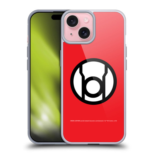 Green Lantern DC Comics Lantern Corps Red Soft Gel Case for Apple iPhone 15