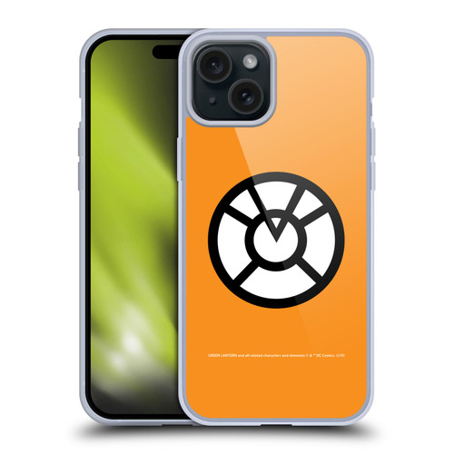 Green Lantern DC Comics Lantern Corps Orange Soft Gel Case for Apple iPhone 15 Plus