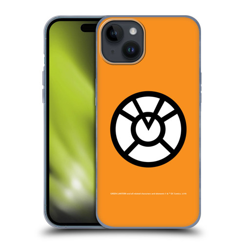 Green Lantern DC Comics Lantern Corps Orange Soft Gel Case for Apple iPhone 15 Plus