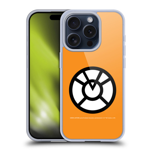 Green Lantern DC Comics Lantern Corps Orange Soft Gel Case for Apple iPhone 15 Pro