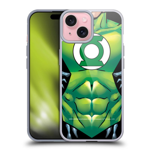 Green Lantern DC Comics Logos Uniform Soft Gel Case for Apple iPhone 15