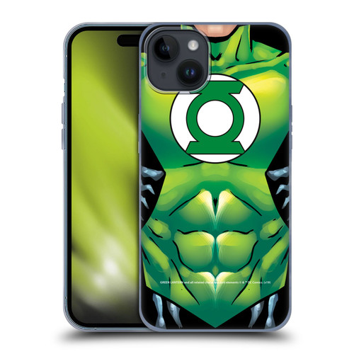Green Lantern DC Comics Logos Uniform Soft Gel Case for Apple iPhone 15 Plus