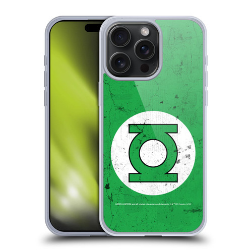 Green Lantern DC Comics Logos Classic Distressed Look Soft Gel Case for Apple iPhone 15 Pro Max