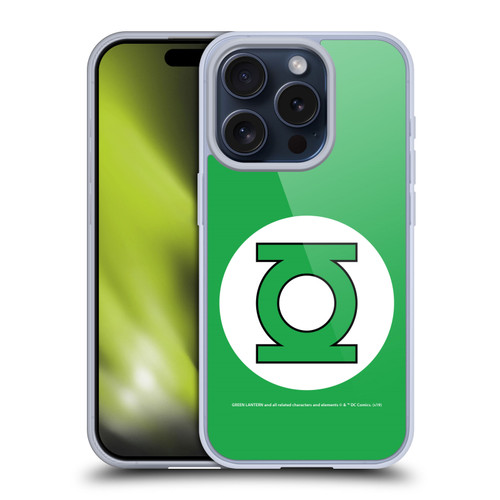 Green Lantern DC Comics Logos Classic Soft Gel Case for Apple iPhone 15 Pro