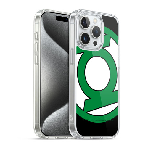Green Lantern DC Comics Logos Oversized Soft Gel Case for Apple iPhone 15 Pro & MagSafe