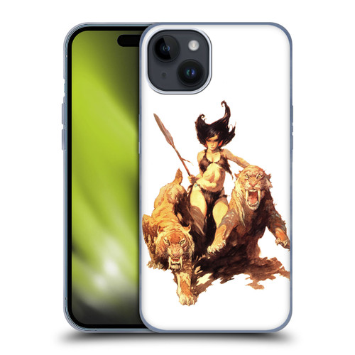 Frank Frazetta Fantasy The Huntress Soft Gel Case for Apple iPhone 15 Plus