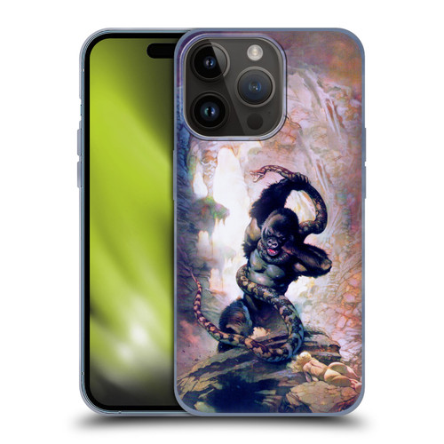 Frank Frazetta Fantasy Gorilla With Snake Soft Gel Case for Apple iPhone 15 Pro