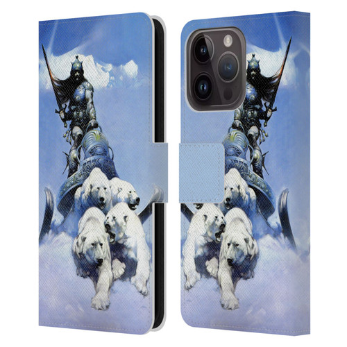 Frank Frazetta Fantasy Silver Warrior Leather Book Wallet Case Cover For Apple iPhone 15 Pro