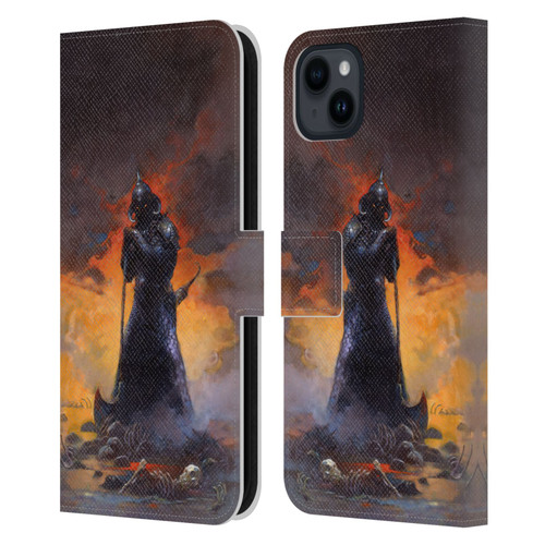Frank Frazetta Medieval Fantasy Death Dealer 3 Leather Book Wallet Case Cover For Apple iPhone 15 Plus