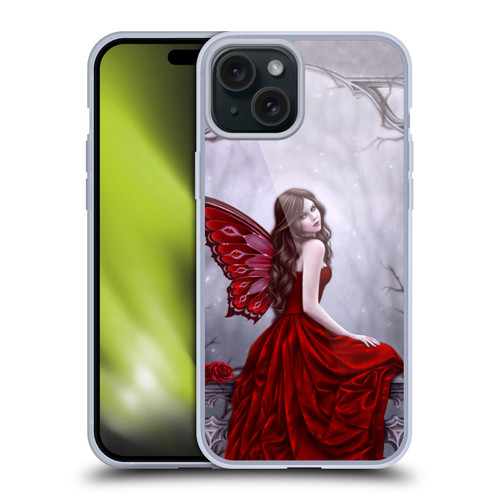 Rachel Anderson Fairies Winter Rose Soft Gel Case for Apple iPhone 15 Plus