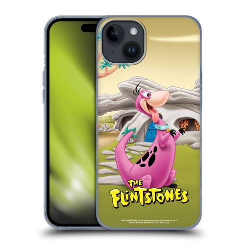 The Flintstones Characters Dino Soft Gel Case for Apple iPhone 15 Plus