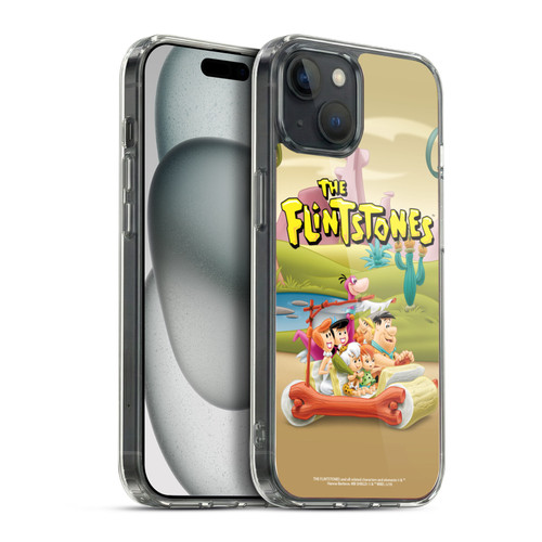 The Flintstones Characters Stone Car Soft Gel Case for Apple iPhone 15 Plus & MagSafe