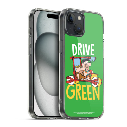 The Flintstones Graphics Drive Green Soft Gel Case for Apple iPhone 15 Plus & MagSafe