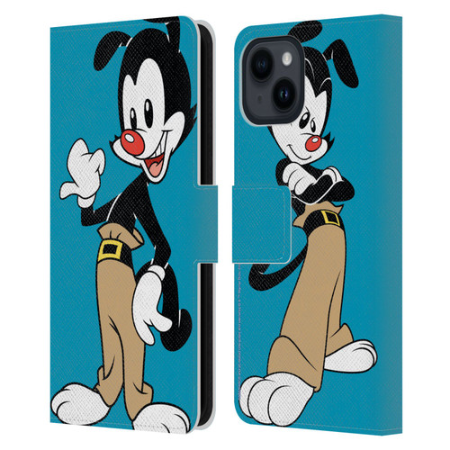 Animaniacs Graphics Yakko Leather Book Wallet Case Cover For Apple iPhone 15