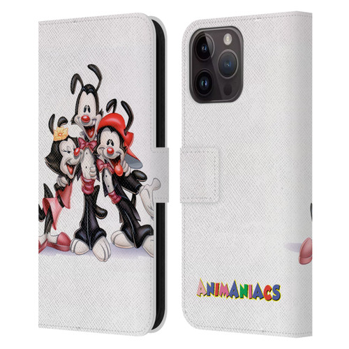 Animaniacs Graphics Formal Leather Book Wallet Case Cover For Apple iPhone 15 Pro Max