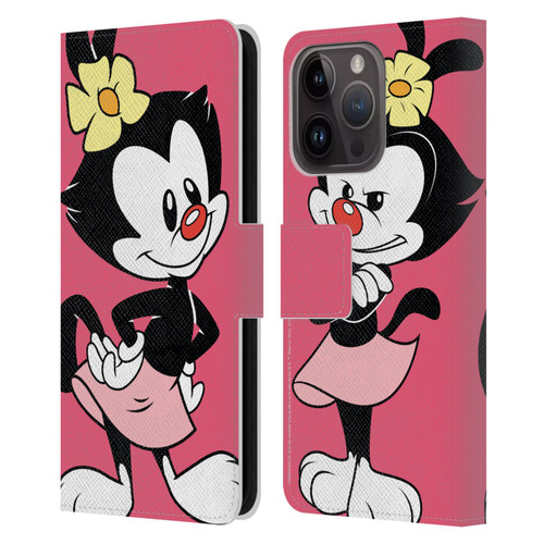 Animaniacs Graphics Dot Leather Book Wallet Case Cover For Apple iPhone 15 Pro