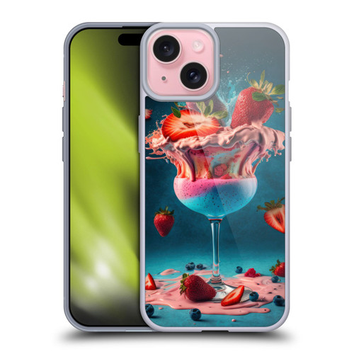 Spacescapes Cocktails Frozen Strawberry Daiquiri Soft Gel Case for Apple iPhone 15