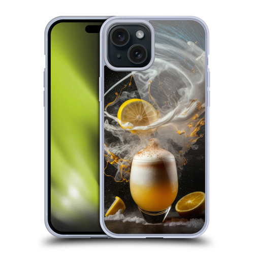 Spacescapes Cocktails Explosive Elixir, Whisky Sour Soft Gel Case for Apple iPhone 15 Plus