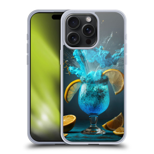 Spacescapes Cocktails Blue Lagoon Explosion Soft Gel Case for Apple iPhone 15 Pro Max