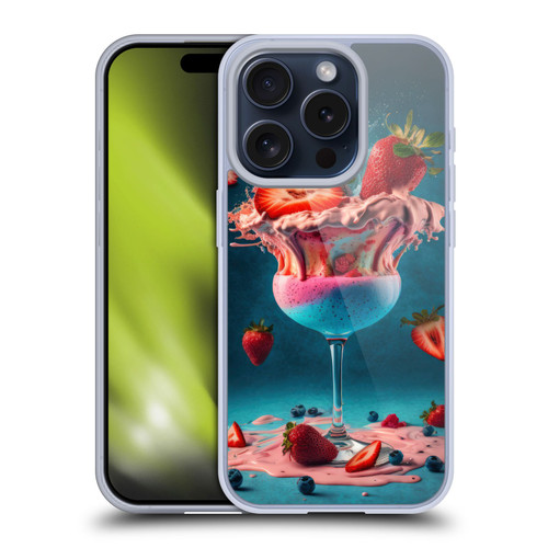 Spacescapes Cocktails Frozen Strawberry Daiquiri Soft Gel Case for Apple iPhone 15 Pro