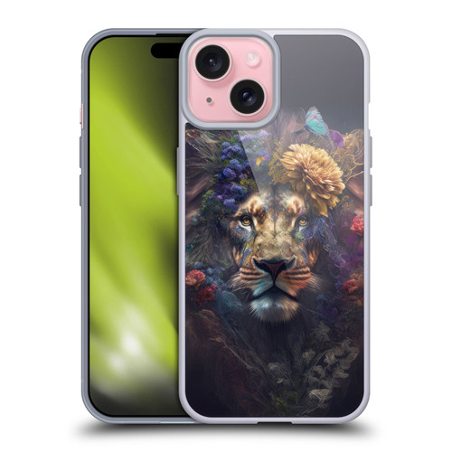 Spacescapes Floral Lions Flowering Pride Soft Gel Case for Apple iPhone 15