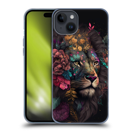 Spacescapes Floral Lions Ethereal Petals Soft Gel Case for Apple iPhone 15 Plus