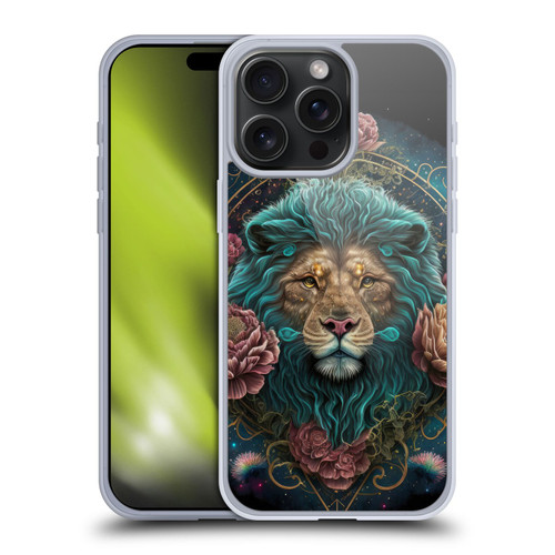 Spacescapes Floral Lions Aqua Mane Soft Gel Case for Apple iPhone 15 Pro Max
