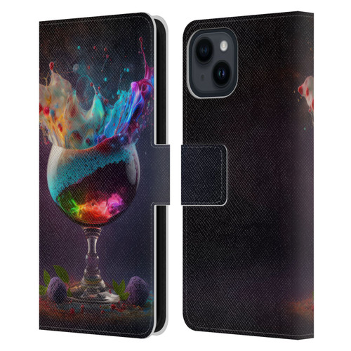 Spacescapes Cocktails Universal Magic Leather Book Wallet Case Cover For Apple iPhone 15
