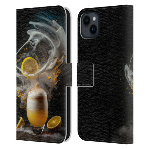 Spacescapes Cocktails Explosive Elixir, Whisky Sour Leather Book Wallet Case Cover For Apple iPhone 15 Plus