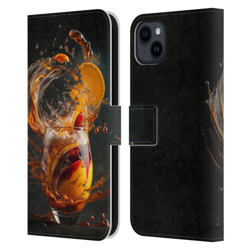 Spacescapes Cocktails Modern Twist, Hurricane Leather Book Wallet Case Cover For Apple iPhone 15 Plus