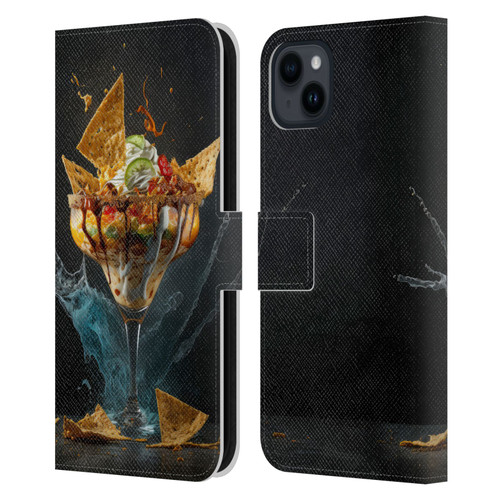 Spacescapes Cocktails Nacho Martini Leather Book Wallet Case Cover For Apple iPhone 15 Plus