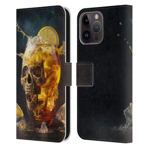 Spacescapes Cocktails Long Island Ice Tea Leather Book Wallet Case Cover For Apple iPhone 15 Pro Max