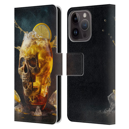 Spacescapes Cocktails Long Island Ice Tea Leather Book Wallet Case Cover For Apple iPhone 15 Pro