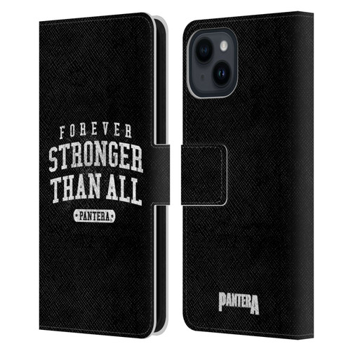 Pantera Art Stronger Than All Leather Book Wallet Case Cover For Apple iPhone 15
