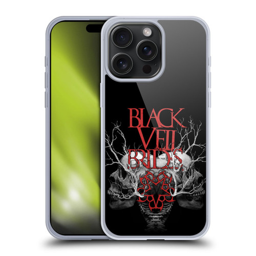 Black Veil Brides Band Art Skull Branches Soft Gel Case for Apple iPhone 15 Pro Max