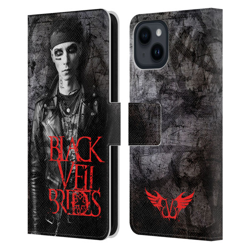 Black Veil Brides Band Members Andy Leather Book Wallet Case Cover For Apple iPhone 15