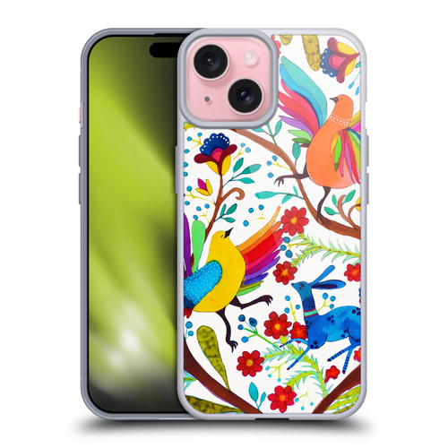 Sylvie Demers Floral Rainbow Wings Soft Gel Case for Apple iPhone 15