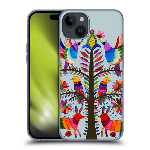 Sylvie Demers Floral Otomi Colors Soft Gel Case for Apple iPhone 15 Plus