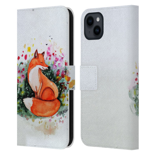 Sylvie Demers Nature Fox Beauty Leather Book Wallet Case Cover For Apple iPhone 15 Plus